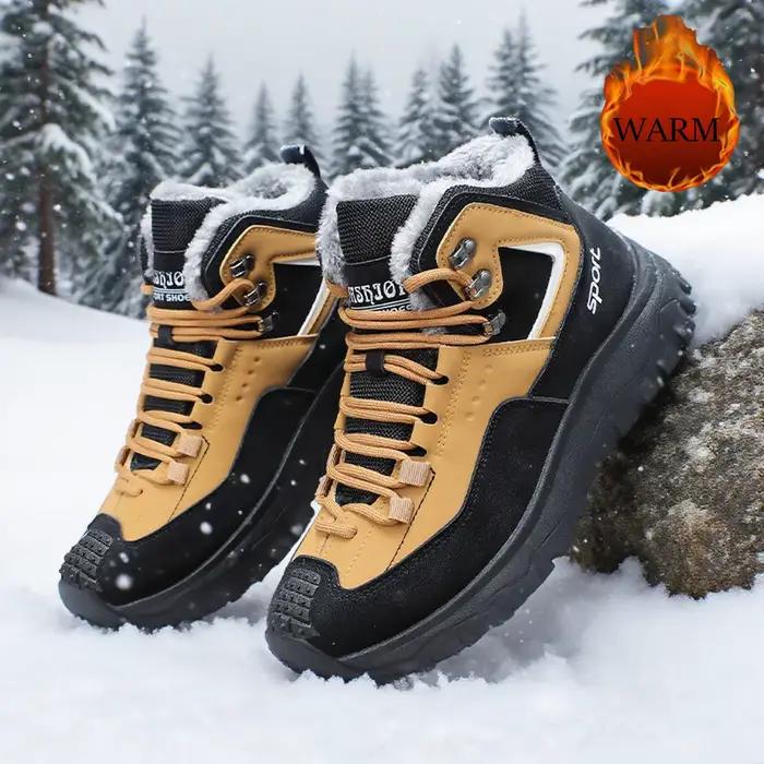 Bottes de neige chaudes doublées de polaire, douces et confortables, légères et chaudes, tendance et polyvalentes, confortables et décontractées, adaptées aux activités de plein air pour hommes en aut