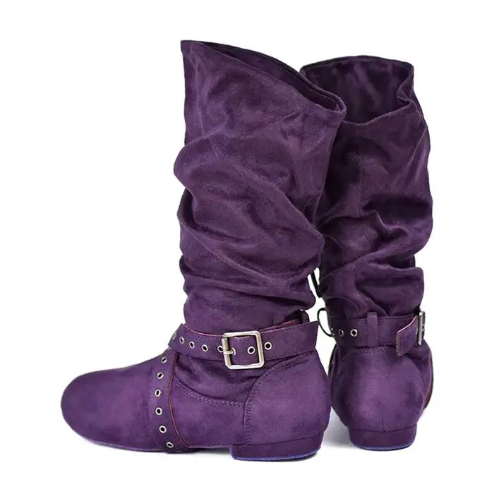 Bottes de brevLatine à Semelle en Daim pour Femme