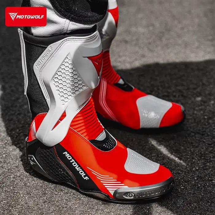 Bottes de moto pour hommes, bottes de motocross professionnelles, bottes de course tout-terrain, résistantes à l'usure, antidérapantes, chaussures de motocycliste