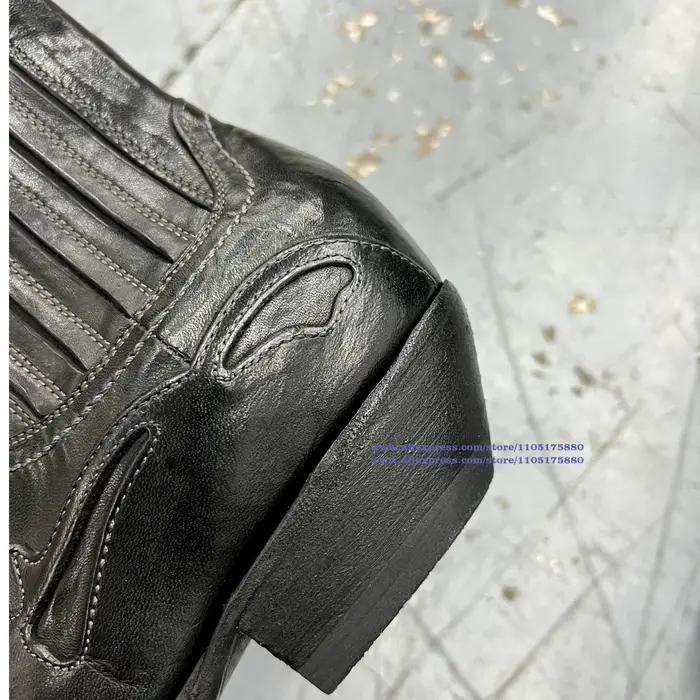 Bottines Chelsea brodées en cuir noir pour hommes, bottines à bout pointu, chaussures de luxe tendance de styliste pour hommes