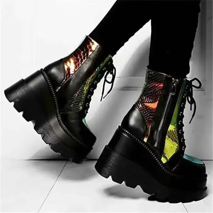 Bottes à plateforme coordonnantes pour femmes