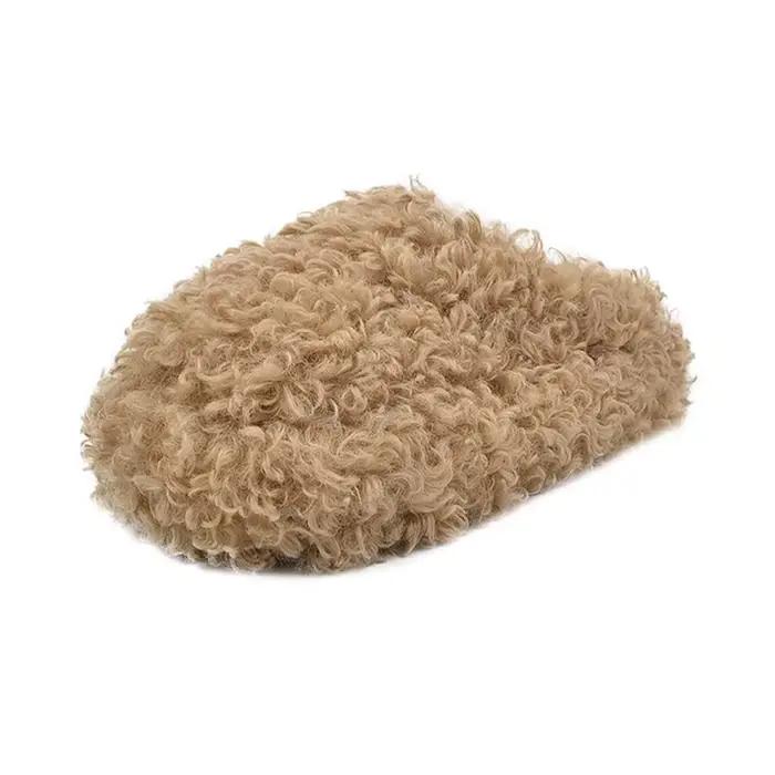 Chaussures d'hiver 2025, pantoufles chaudes confortables en velours et peluche pour femmes, pantoufles d'intérieur légères et antidérapantes à semelles souples pour la maison
