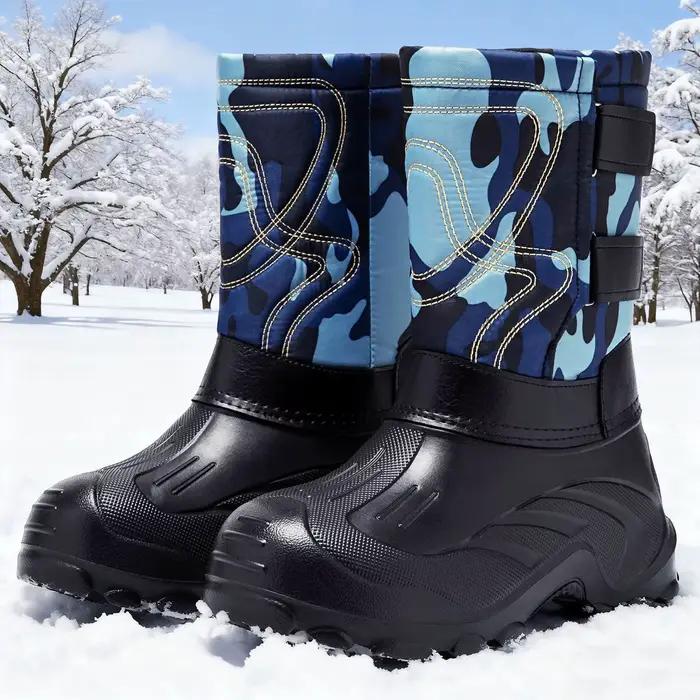 Bottes de neige montantes en coton épais doublées de polaire pour hommes