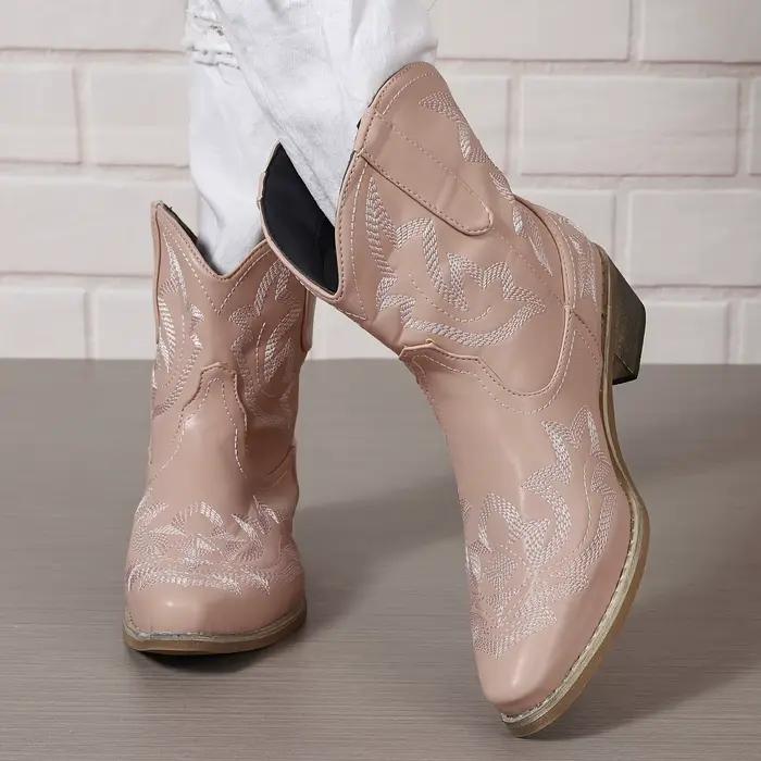 Bottes pour femmes, nouvelle collection hiver 2026, bottes à lacets brodées de luxe pour femmes, chaussures pointues tendance en caoutchouc pour femmes