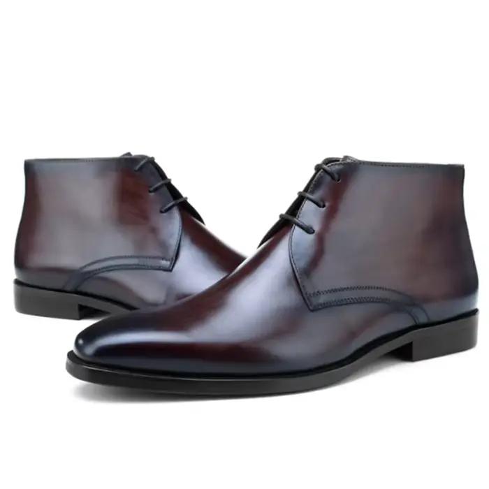 Bottes de cheville western en cuir de veau pour hommes - Confortables en stock