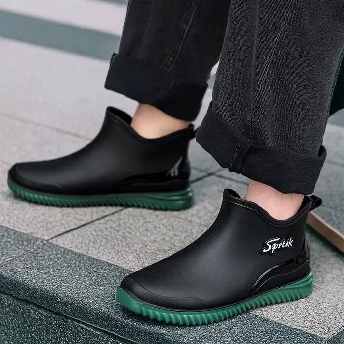 Bottines de pluie imperméables et antidérapantes pour hommes, résistantes à l'usure, adaptées à la pêche et au camping, printemps/automne