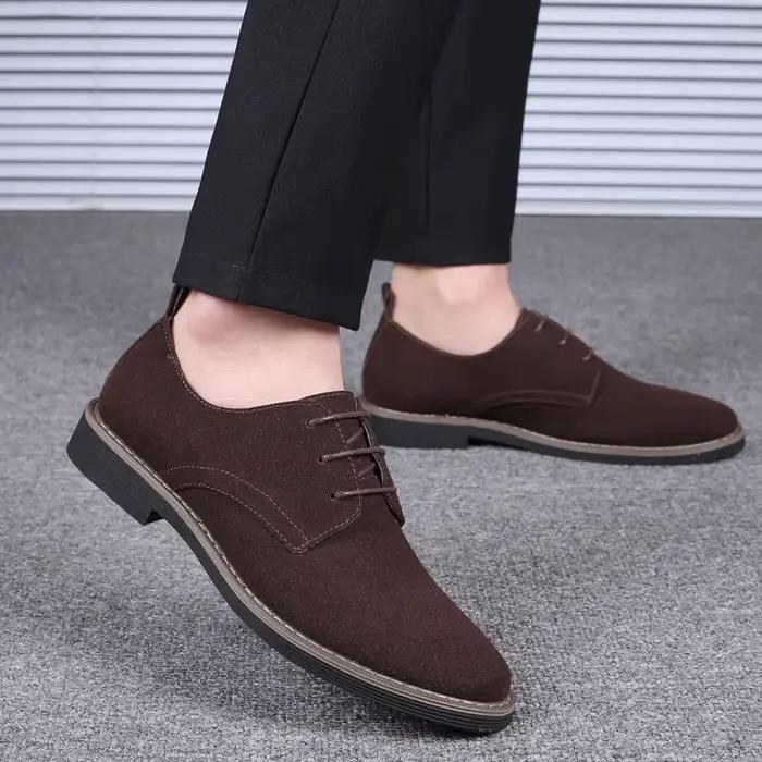 Nouvelles Chaussures Décontractées pour Hommes 2026 – Chaussures Richelieu Bleues en Daim à Lacets pour Hommes – Chaussures Plates de Luxe Respirantes pour Homme