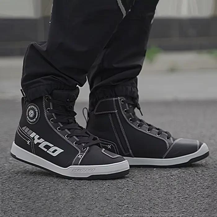 Bottes de moto pour hommes SCOYCO chaussures de motocross anti-collision résistantes à l'usure