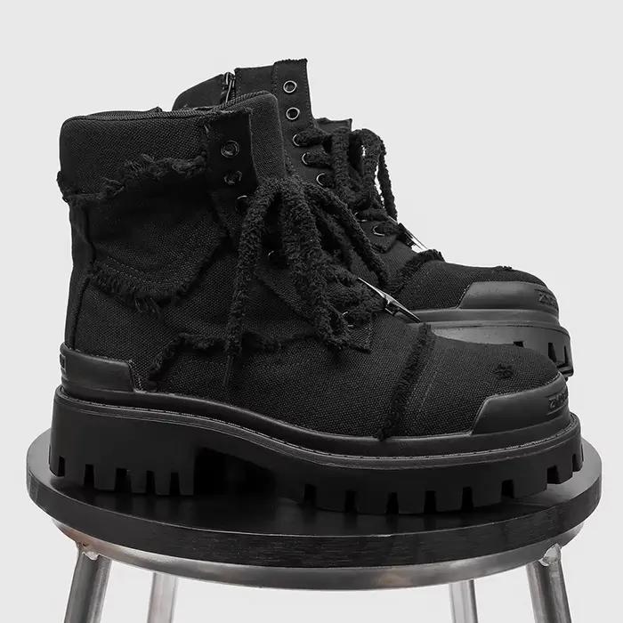 Bottes hautes à semelles épaisses pour hommes