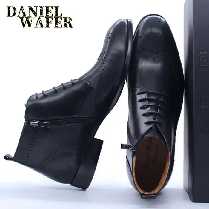 Bottes de rinçage en cuir faites à la main pour hommes