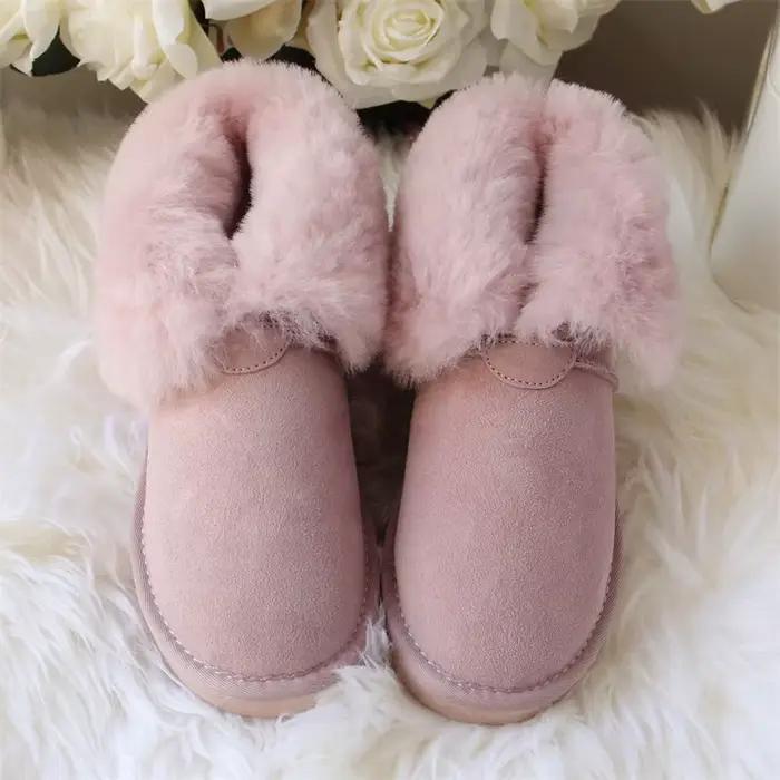 Bottes de neige classiques en fourrure naturelle pour femmes, peau de mouton véritable, chaussures d'hiver décontractées, bottes en cuir pour femmes
