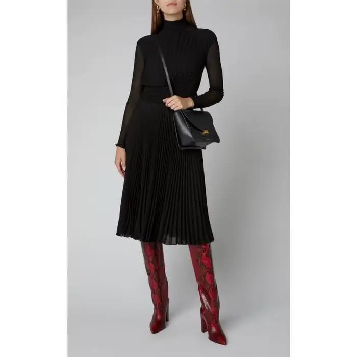 Bottes hautes au genou avec manches crocodile pour femmes