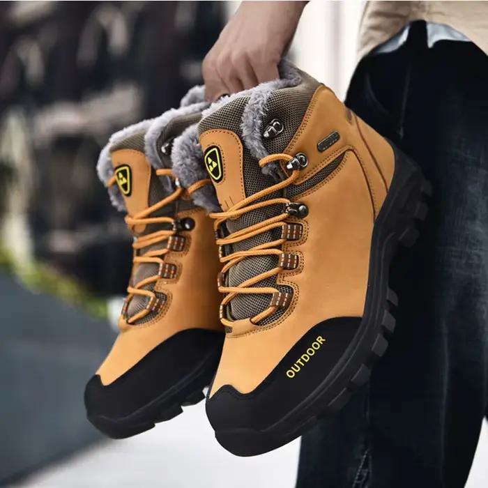 ELUVA hommes bottes d'hiver chaussures de Trekking thermiques imperméable anti-dérapant bottes d'alpinisme bottes de neige légères pour hommes en plein air