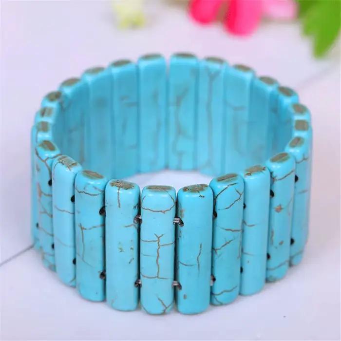 Bracelets en pierre Turquoise pour femmes, nouvelle mode, élastiques faits à la main, bijoux bibelots de saint-valentin, cadeau de fête
