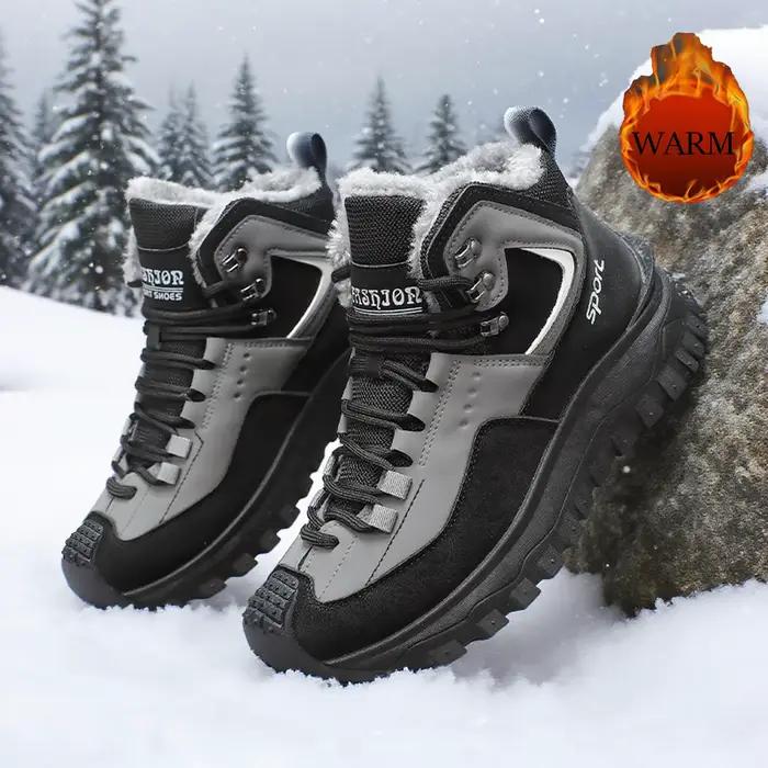 Bottes de neige chaudes doublées de polaire, douces et confortables, légères et chaudes, tendance et polyvalentes, confortables et décontractées, adaptées aux activités de plein air pour hommes en aut