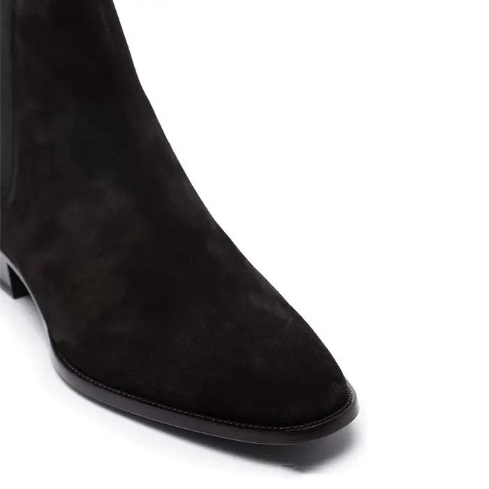 StephanBoots en daim de vache pour hommes, noir, haute qualité, talon carré Parker, chaussures d'hiver, porter à la mode, affaires, décontracté, fête, 03/Men