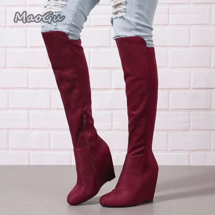 Femmes automne hiver genou bottes hautes