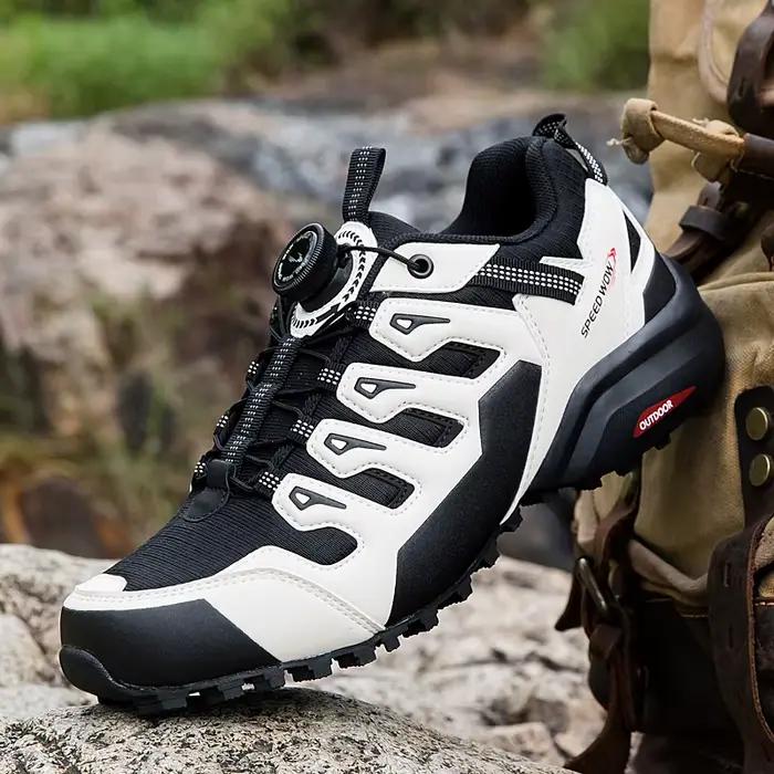 Chaussures de randonnée pour hommes, chaussures de plein air, antidérapantes, anti-collision, respirantes, bottes de haute qualité pour hommes, chaussures de cyclisme décontractées sans lacets