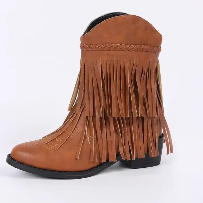 Botines rétro en tissu de coton pour femmes, résistantes à l'eau, talons carrés, bottines pour hiver, bottes cheville élégantes, bottes rétro pour femmes occasions spéciales