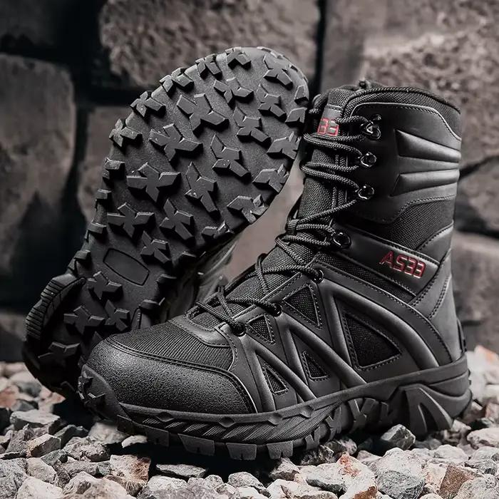 Bottes mi-mollet pour hommes, chaussures montantes tactiques du désert, bottes de moto de Style rétro, chaussures de randonnée en plein air, de Camping, bottines confortables