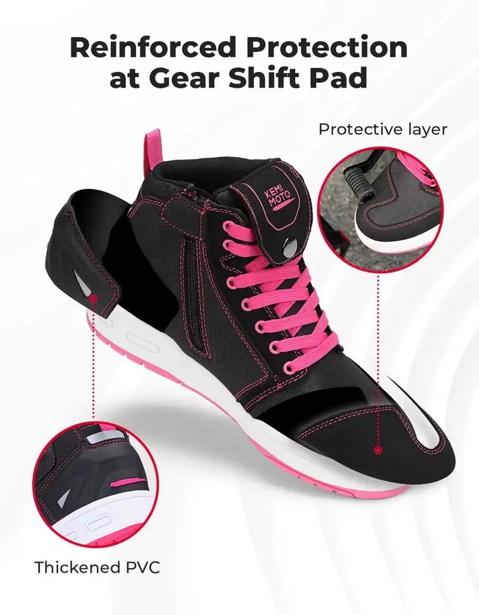 Bottes de moto respirantes et confortables pour femmes, haute protection des orteils, parfaites pour les déplacements quotidiens et les activités outdoor