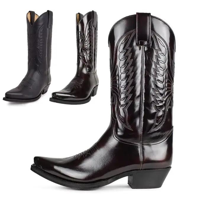 Bottes mi-mollet Loecktty pour femmes en cuir artificiel, étanches, bout rond, style de rue, printemps/automne, grande taille, talon élevé, confortable, élégante, résistante aux intempéries