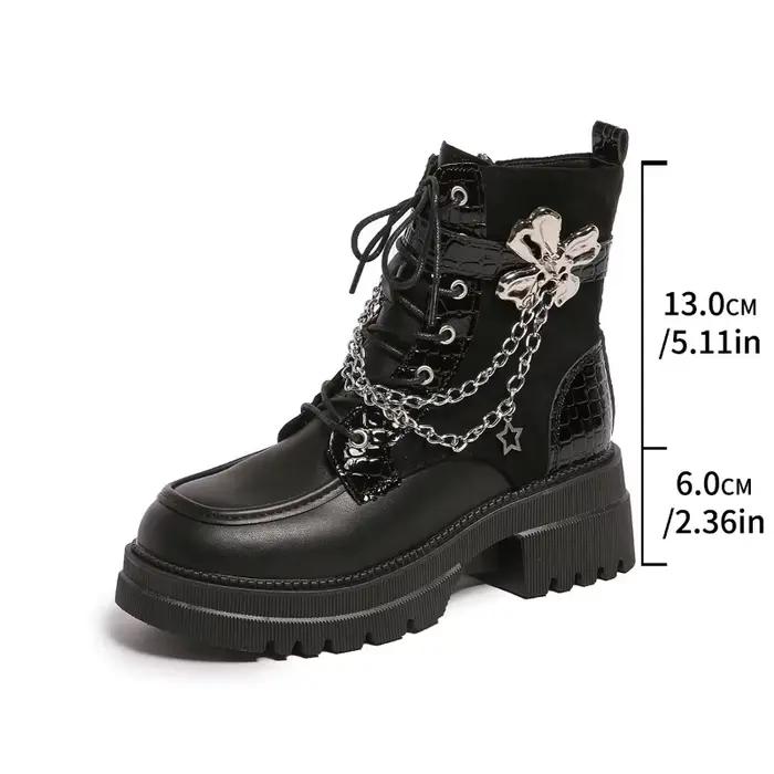 Y2K – bottines à plateforme en métal pour femme