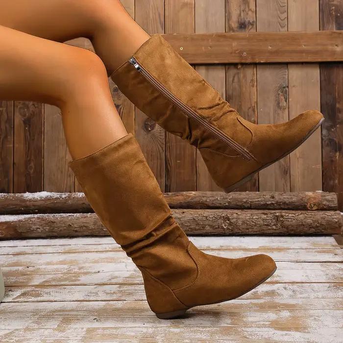 Offre spéciale femmes bottes côté fermeture éclair mi-mollet