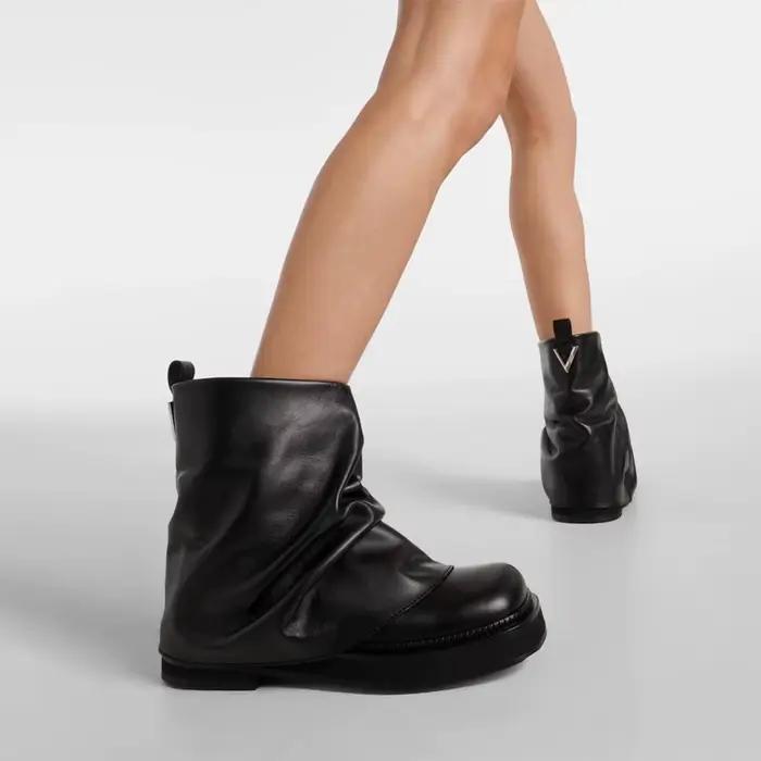 Bottes courtes à semelles épaisses pour femmes, bout carré, fond plat, col haut, pieds courbes, confort personnalisé, neuves