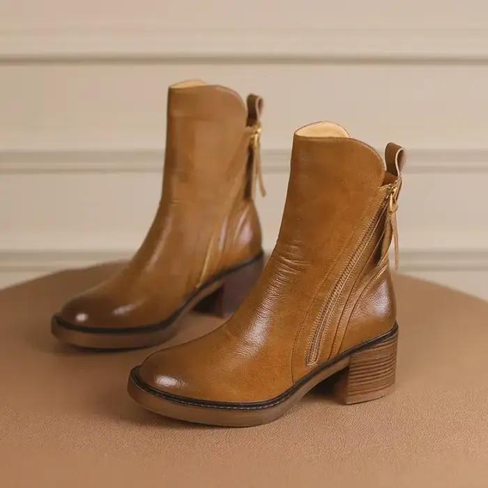 StephanBoots-Bottes en cuir à plateforme pour femmes
