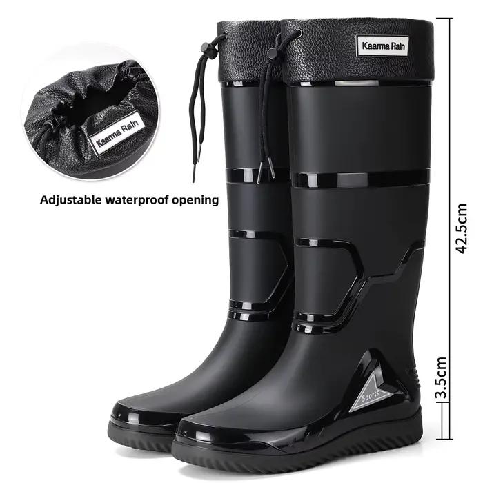 Bottes de pluie pour hommes, confortables, à semelle souple, faciles à plier et à ranger, bottes imperméables.
