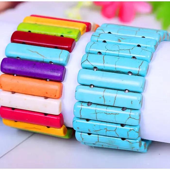 Bracelets en pierre Turquoise pour femmes, nouvelle mode, élastiques faits à la main, bijoux bibelots de saint-valentin, cadeau de fête