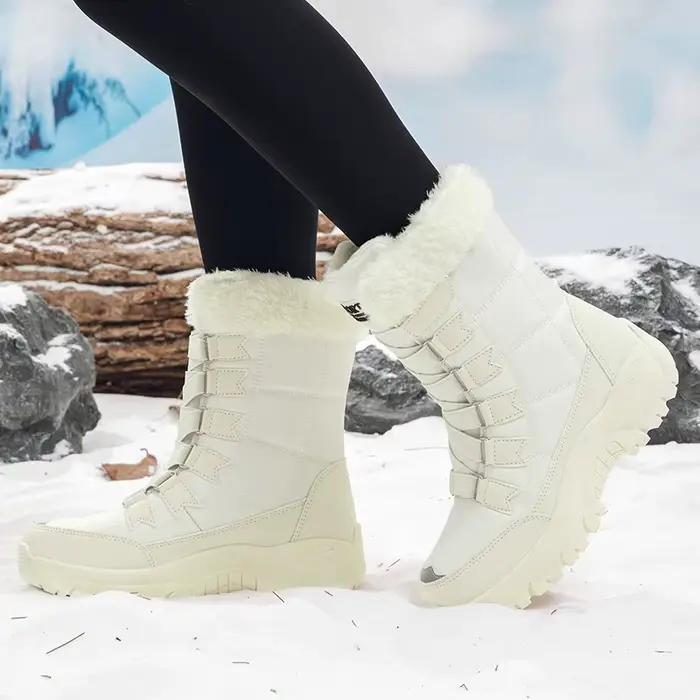 Nouvelles bottes d'hiver pour femmes bottes de neige chaudes de haute qualité pour femmes bottines confortables bottes de randonnée imperméables en plein air taille 36-42