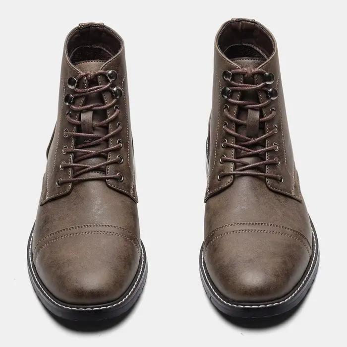 Bottes en cuir décontractées de marque rétro 2026