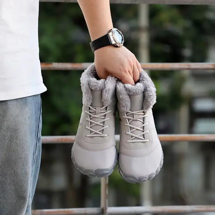 Bottes de neige imperméables pour hommes et femmes, chaussures pieds nus, coordonnantes, bottes de rinçage décontractées, peluche, garder au chaud pour les sports de plein air, hiver