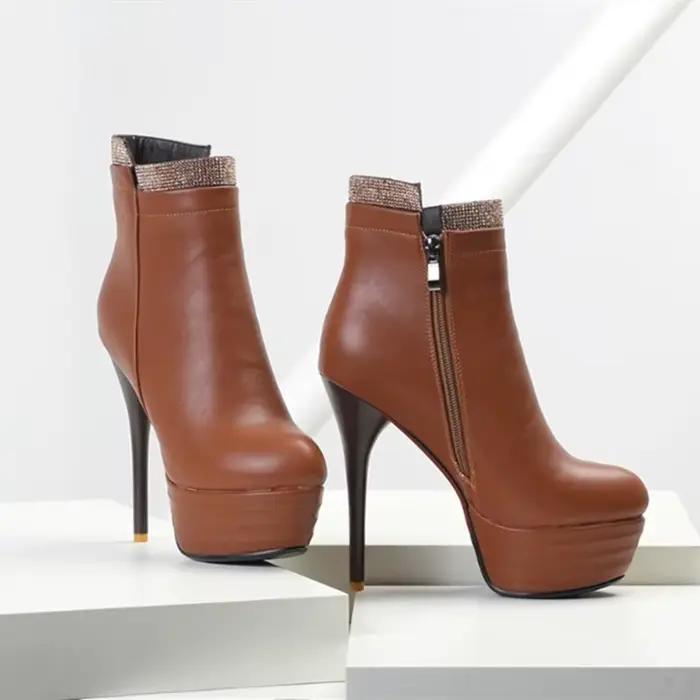 Bottines à plateforme de styliste pour femmes