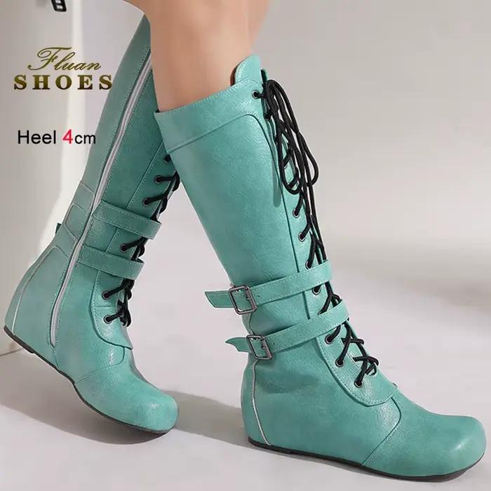 Bottes de chevalier vertes pour femmes