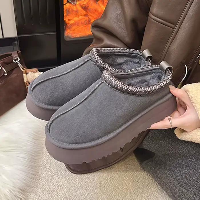Hiver chaussons pour femmes chaussures plates plate-forme Singback Mules