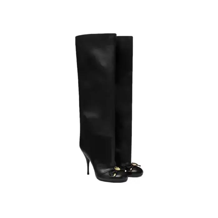 Bottes au genou en cuir imprimé léopard pour femmes élégantes et confortables pour toutes les occasions