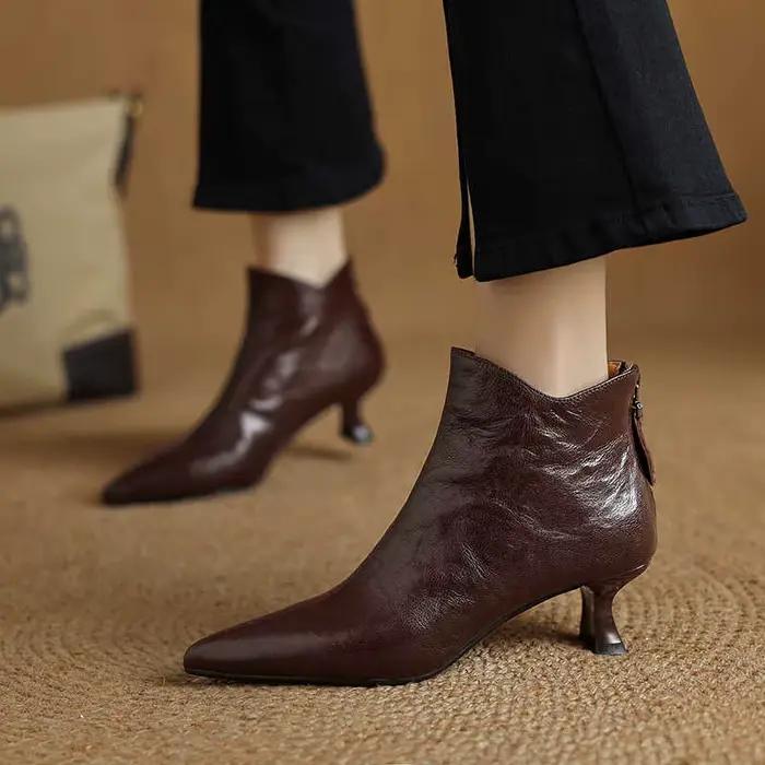 Bottines Femme Vintage Printemps 2026 à Bout Pointu