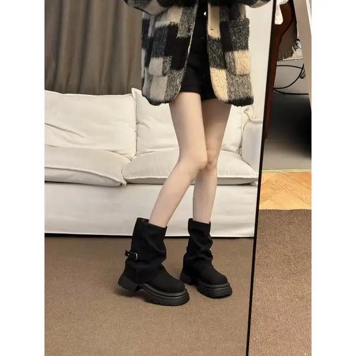 Bottes à semelle épaisse pour femmes