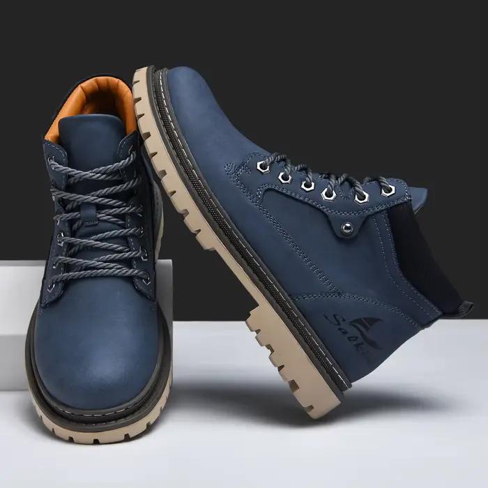 Bottes classiques en cuir homme style rétro bottes de travail pour randonnée et activité extérieure