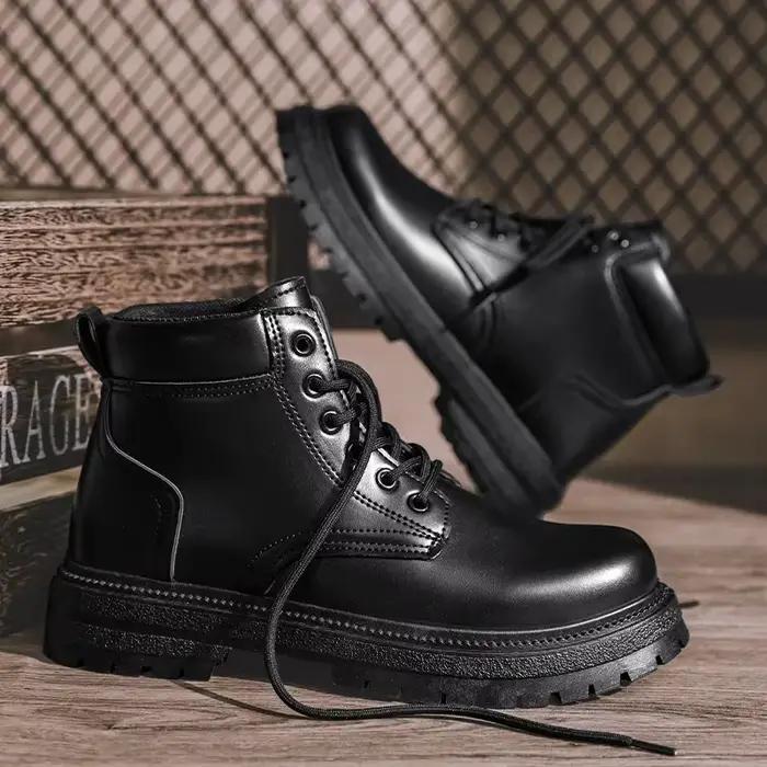 Bottes de rinçage en daim vintage pour hommes, automne, bottes de saut, mode, à lacets, chaussures de loisirs chaudes en plein air, hiver