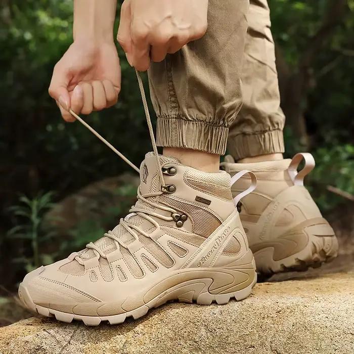 Hommes bottes 2024 nouvelle plate-forme bottes en plein air imperméable espadrilles décontractées travail hommes bottines randonnée chaussures de sécurité hommes athlétiques