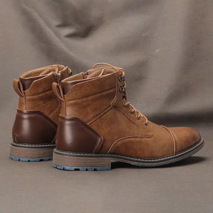 Bottes pour hommes confortables, style rétro, bottes de marque 2026 en cuir