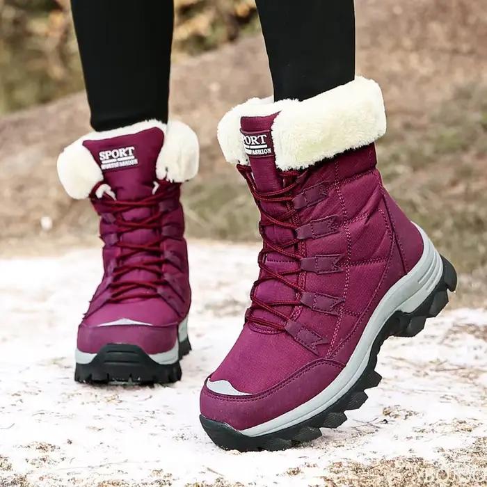 Bottes chaudes d'hiver pour femmes résistantes au froid et confortables pour randonnées et activités en plein air