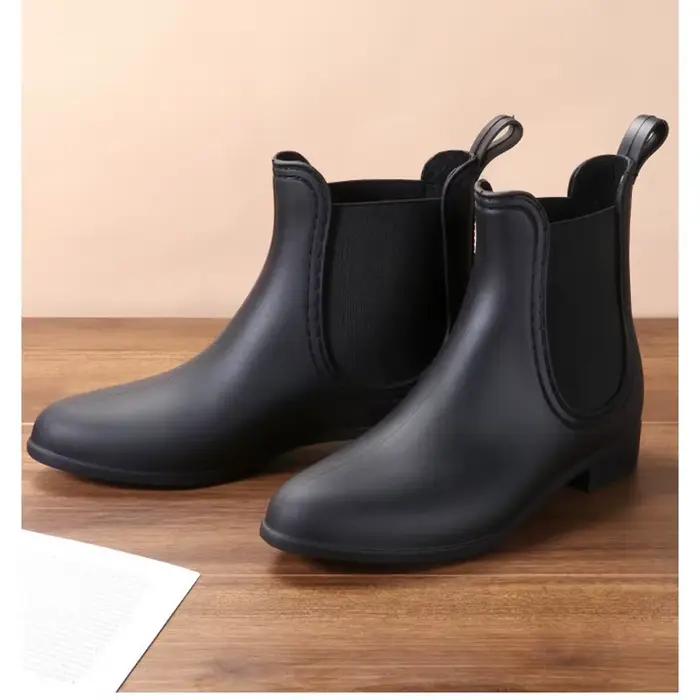 Evshine femmes Chelsea chaussures de pluie confortable anti-dérapant imperméable chaussures de jardin 2025 mode semelle en caoutchouc bottes de pluie pour dames