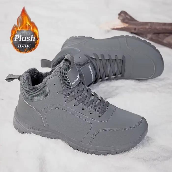 ELUVA hommes bottes de neige imperméables bottes d'hiver doublé de fourrure antidérapant léger confort thermique randonnée chaussures de travail en plein air homme