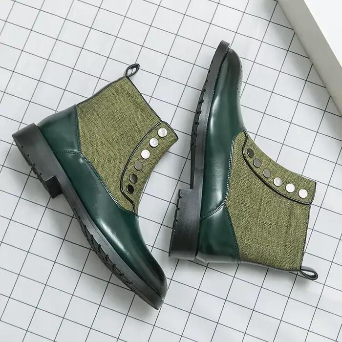 Panneau en tissu vert tendance Bottes Chelsea