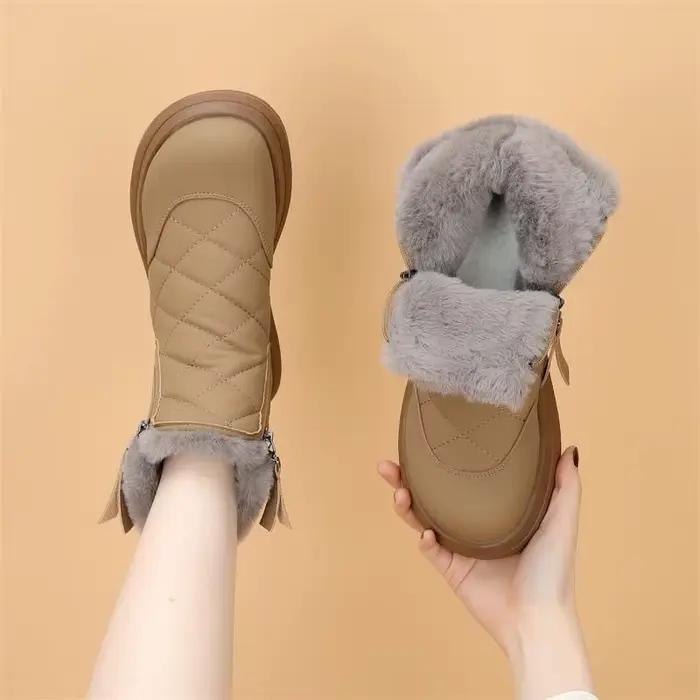 Bottines de neige plates noires pour femmes, bottes de neige de style coréen, confortables et sans glissement, idéales pour le cosplay et les occasions hivernales